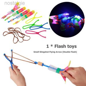 LED Flying Toys Propulsered Flying Helicopter Toy Best Cadeaux LED LED Light Outdoor Slingshot Flying Game Slingshot Helicopter Toy for Boys Girls 240410