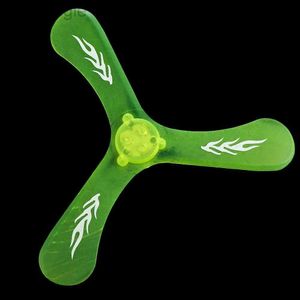 LED Flying Toys Boomerang Luminous Outdoor Sports Interactive Game Interactive LED Light Boomerang Thrower Toys 3 Leave Boomerang Flying Boomerang Toy 240410