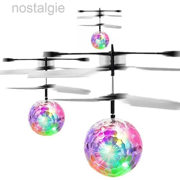 Juguetes voladores LED coloridos mini drones con drones LED RC Drone Ball Flying Ball Helicóptero Light Crystal Ball Ball Ball Dron Quadcopter Aircraft Kids 240410