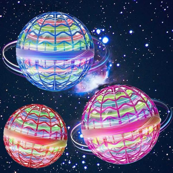 Juguetes voladores LED Bola voladora Boomerang Magia orbe con luces LED Drone Hover Fly Fly Orb Flying Spinner Toys Regalo Niño 240410