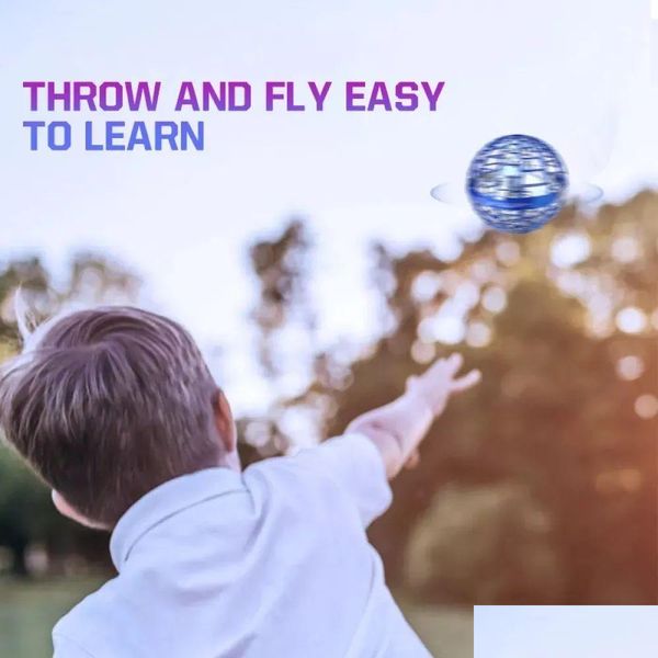 Juguetes voladores LED Flynova Pro Boomerang Soaring Spinner Ball con trucos interminables Mini Drones Drones ADTS para niños Del Dh6hx