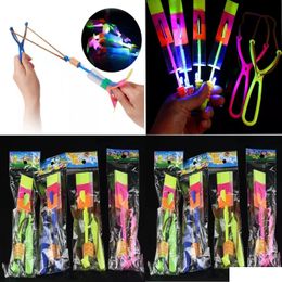 Led Flying Toys Helicopter S met verlichting Launchers Bouncy Slings Zender Game Drop Delivery