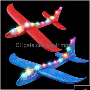 Juguetes voladores LED Juguetes de avión ligero Ijo Light175 Modos de vuelo de espuma de lanzamiento grande 2 Planicias planeadoras para niños Regalos Drop de niños Dhrgj