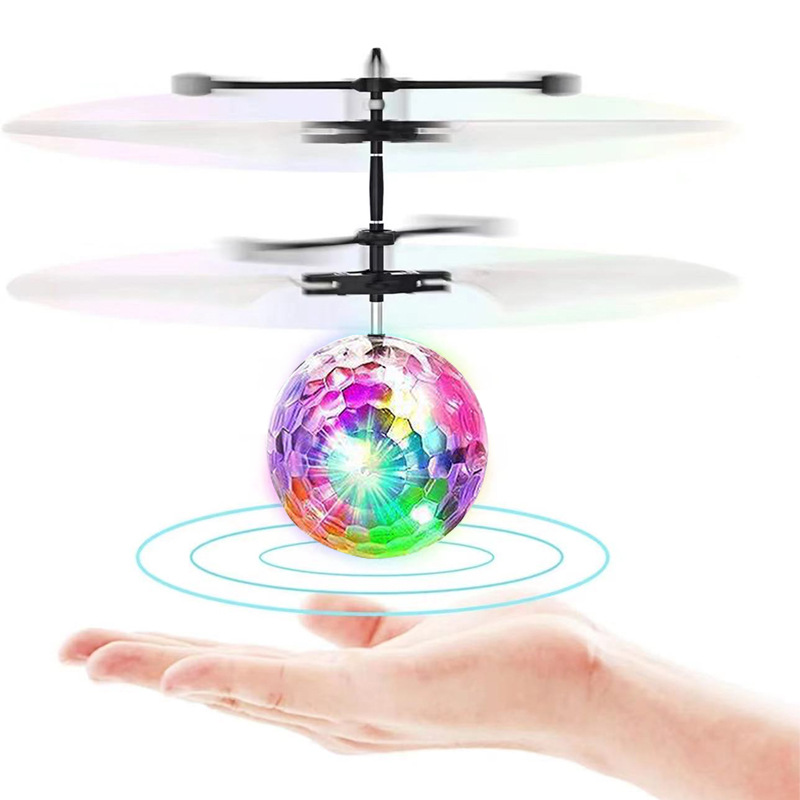 LED Flying Toys Induction Flying Ball Kid's Aircraft Stall Sensing Levitation Magic Toy