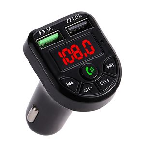 Transmetteur FM LED Bluetooth 5.0, kit de voiture, chargeur de voiture double USB 3.1A 1A, lecteur de musique MP3 USB pour téléphones intelligents