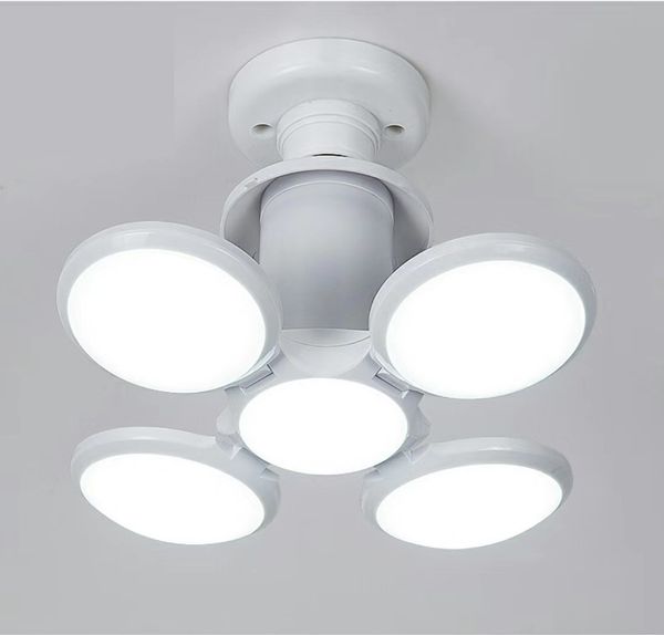 Ampoules pliables haute puissance E27 LED, éclairage 5 feuilles, lampe UFO 85-265V, lumières pliantes de Football
