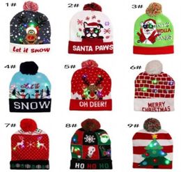 LED divertido sombrero de Navidad novedad Lightup colorido elegante gorro tejido Navidad Party9933789