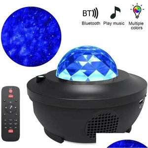Gadget LED Colorf Starry Sky Projecteur Light Bluetooth USB Contrôle de la voix Musique Préciter Night Galaxy Star Projection Lamp Drop D OTK1V