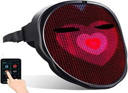 Masque de visage de gadget LED Masques avec Bluetooth Interrupteur à induction automatique programmable Masque Luminal For Costumes Cosplay249Q8939776