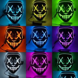 Led Gadget Halloween Mask Party Masque Masquerade Masks Dj Light Up Glow In Dark Neon Mask299Y Drop Delivery Electronics Gadgets Dhuxw