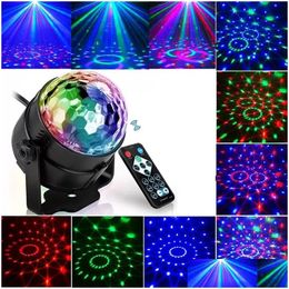 Led Gadget Geluidsgeactiveerd Roterend Discolicht Colorf Stage 3W Rgb Laserprojectorlamp Dj Party Voor Thuis Ktv Bar Xmas Drop Lever Dhekc