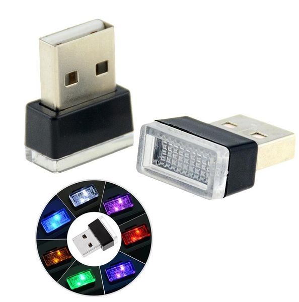 Gadget LED USB, lumières d'ambiance, accessoires de voiture, PC, lumières d'urgence bleues et blanches, prise Portable, lumière intérieure, lampe décorative