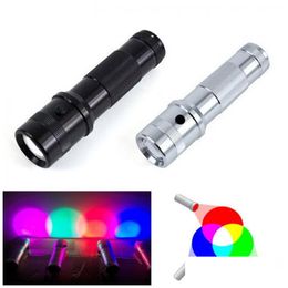 LED Gadget al por mayor Colorshine Color Cambio de linterna RGB 3W Aleación de aluminio Edison Mticolor Rainbow Torch para fiesta en casa Dhu3l