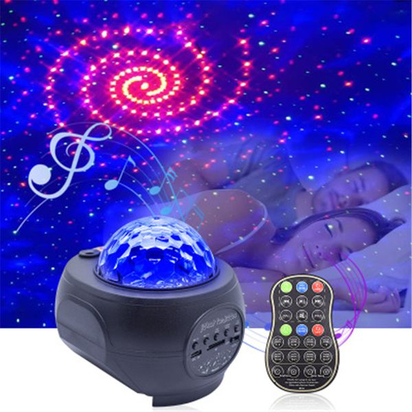 Proyector láser con efecto de escenario de galaxia LED, iluminación estroboscópica, bola de discoteca nocturna, luz del día de Navidad, adecuada para Fiesta de DJ