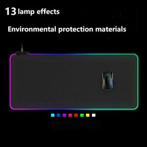 Tapis de souris de jeu LED RGB, grande couverture de clavier, base en caoutchouc antidérapante, tapis d'ordinateur, tapis de bureau, PC, 240113