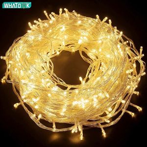 LED Guirlande Guirlande Lumineuse 10m 30m 50m 100m Arbre De Noël Décoration De Mariage Étanche Fée Lumière Intérieur Extérieur 220V EU Lampe Y201020