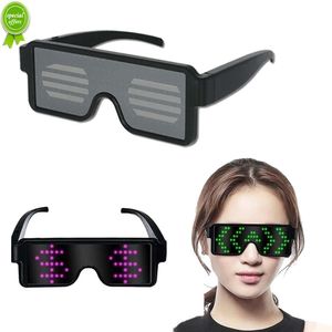 Lunettes LED lumineuses pour fête d'halloween, chargeur USB, néon, fil EL, lumière scintillante, lunettes de soleil clignotantes, fournitures de fête