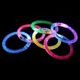 Pulsera LED brillante con purpurina, barra de luz Flash, anillo de mano con degradado de cristal acrílico, suministros creativos para fiesta de Navidad, juguete para niños