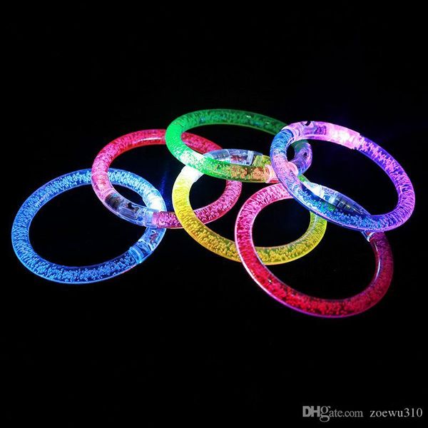 LED Glitter Glow Armband Flash Light Stick Acryl Kristall Gradient Hand Ringe Armreif Kreative Weihnachtsfeier Liefert Kind Spielzeug XVT0947