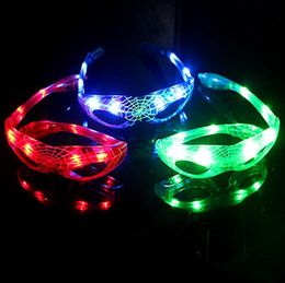 LED Glitter Holiday Party Prom Glasses Spider Glow Lights Glazen Groothandel