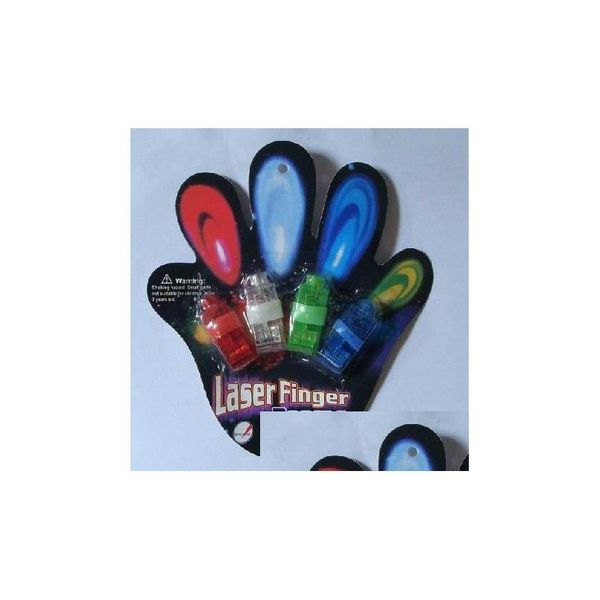 Guantes LED 4X Color LED Laser Finger Beams Party Light-Up Ring Lights con paquete de ampolla Entrega de entrega Juguetes Regalos LED juguetes iluminados Dhpiy