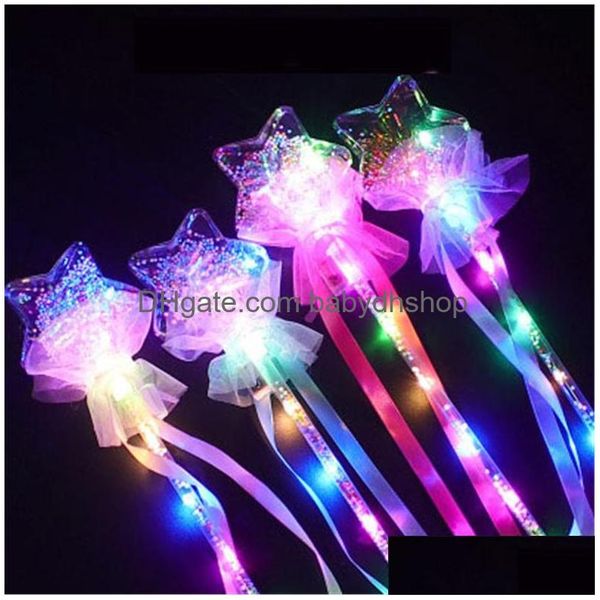 Gants LED Papillon Glowstick Light Stick Concert Glow Sticks Colorf Plastique Flash Lights Cheer Électronique Baguette Magique Noël Dro Dhgil