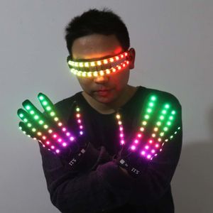 Gants LED LED Glow Gants Rave Clignotant Finger Lighting Lunettes Light Up Lunettes Rave Costume Party Decor DJ SunGlasses Halloween Decorati 230625