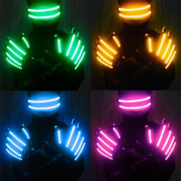 Gants LED Neon Guantes Glowing Hen Bar DJ Party Light Props Lumineux Clignotant Stage Costume Rave Supplies 220919