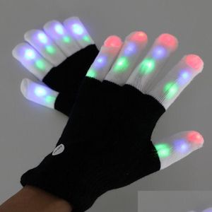 Led-handschoenen Feest Led Rave-handschoenen Wanten Knipperende vingerverlichting Handschoen Kleur 7 kleuren Lichtshow Drop-levering Speelgoed Geschenken Led-verlicht Dhq0B