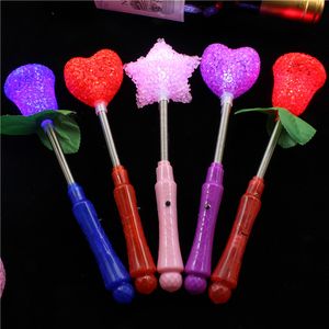 Barra luminosa con luz LED, barra luminosa con forma de estrella de primavera y rosa para decoración de fiestas y bodas, juguetes dh333