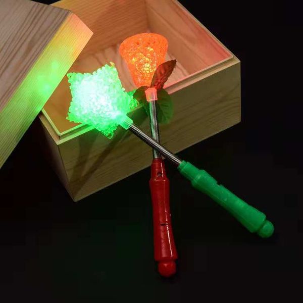 LED Glow Stick Light Up Rice Particed Spring Star Rose Shaking Glow Stick para fiesta decoración de boda juguetes dh7855