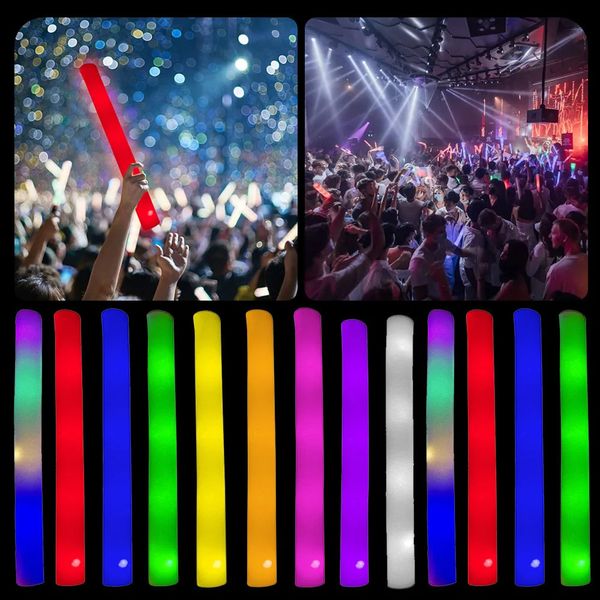 LED Glow Sticks RGB LED CHERE Sticks Light Up Cheby Tube Colorful Flashing Luminous Pool Pool Party Fournitures Gigs Cadeaux 240410