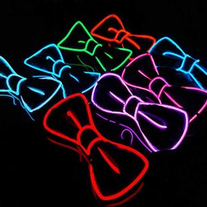 LED Glowing Bow Tie Lumineux Accessoires de costumes réglables pour Halloween Light Up Décoration Festival de mariage Glow Party Supply HKD230829