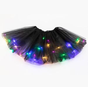 LED Gloeiende Licht Tutu Jurk Vrouwen Baby Tule ster Rok Korte Tutu Meisjes Mini Rok Volwassen Fancy Ballet Dancewear Feestkostuum Baljurk Mini rok