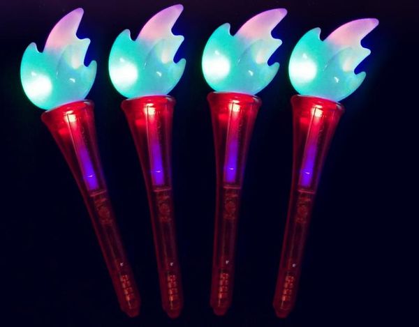 Led Antorcha Brillante Flash Forma de Fuego Varitas Decoración Halloween Cosplay Medieval Luau Competiciones Deportivas Temáticas Atmósfera Atrezzo Azul Rojo