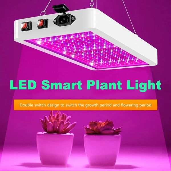 Luz LED de cultivo 2000W 3000W interruptor doble Phytolamp lámpara de crecimiento de Chip impermeable iluminación de caja de planta de espectro completo