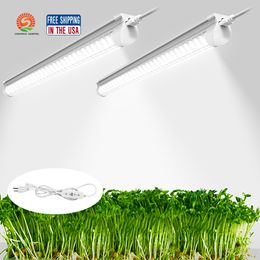 LED Grow Light 2ft tubo led blanco Full Spectrum Fixture 20W High Output Plant Lighting Fixture Timing Growing Lights para plantas de interior bulbo de floración vegetal lámpara suculenta