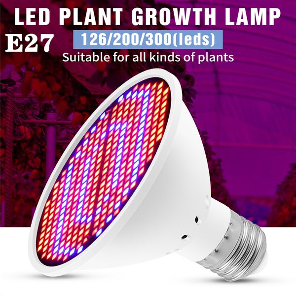 Lâmpada LED para cultivo E27 Lâmpadas de espectro completo para plantas AC85-265V Plantas de interior Cultivo de suculentas Flores Estufa vegetal hidropônica