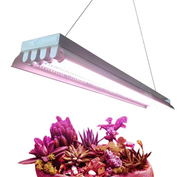 LED Grow Light Dual-End Powered Fluorescent Tube Remplacement Bi-Pin G13 Bas 4Ft Double Row Plant Bulb Lights Indoor Plants Full Spectrum crestech888