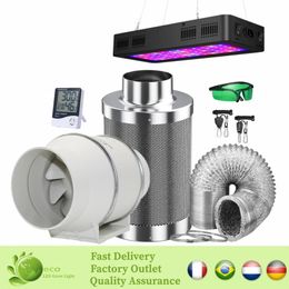 Caja de tienda de cultivo con luz LED, ventilador de 4/5/6 pulgadas, juego de cultivo con filtro de carbón activado, Kit de espectro completo para cultivo vegetal en interiores