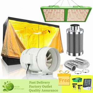LED Grow Light Samsung Full Spectrum Fan Activated Carbon Filter Set For Indoor Plant Flower Greenhouse Hydroponic