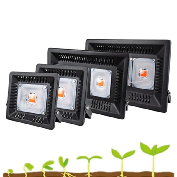 LED élèvent la lumière étanche IP67 50W 100W 200W 300W COB spectre complet croissance lumière d'inondation pour la serre hydroponique d'intérieur de plante