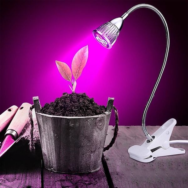 LED élèvent des lumières pour les plantes d'intérieur 5W lampe à pince flexible 360 degrés pour la fleur de serre de jardin hydroponique