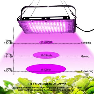 LED élèvent des lumières à spectre complet 220V 110V 50W 100W 200W 380-440NM avec prise ue Led pour serre hydroponique fleur semis Phyto lampe