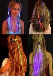 LED Cheveux Flash Tresse Coloré Lumineux Tresses En Plastique Perruque Décoration Magnifique Fiber Lumineux Tresse Accessoires Clignotant Hair4227059