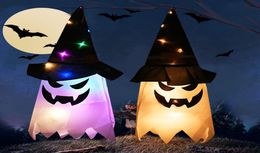 Decoración LED de Halloween luz intermitente Gypsophila Festival Festival Vestido Up Wizard Ghost Ghost Lampa de sombrero Fantasma Decoración colgante