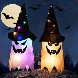 LED Halloween Décoration Clignotant Lumière Gypsophile Fantôme Festival Dress Up Glowing Assistant Fantôme Chapeau Lampe Décor Suspendu Lanterne FY3937 P0927