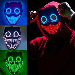 Máscara de purga de neón LED para Halloween, máscara para fiesta de disfraces, luz luminosa en la oscuridad, máscaras divertidas, suministros para disfraces de Cosplay rade s