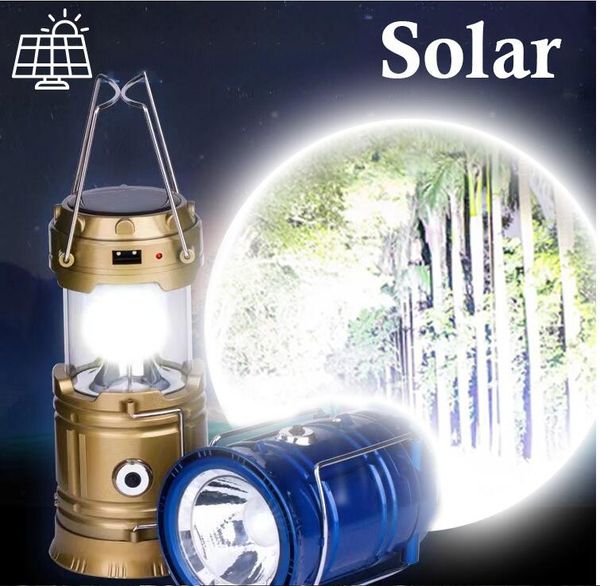 Lampe à main LED Portable lumière LED solaire pliable Camping lanterne tente lumières Rechargeable d'urgence pour l'éclairage extérieur