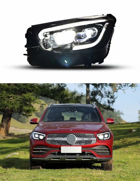 Conjunto de luz de cabeza LED para BENZ GLC W253, faro de circulación diurna 2016-2022, lente de lámpara de Luz De Carretera de señal de giro